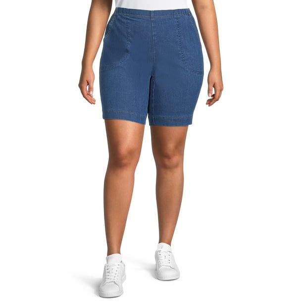 Just My Size Women's Plus Size 2 Pocket Pull on Shorts