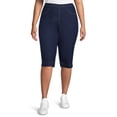 thumbnail image 1 of JMS Just My Size by Hanes Women's Plus Size 2 Pocket Pull on Stretch Capri Pants, 1 of 1