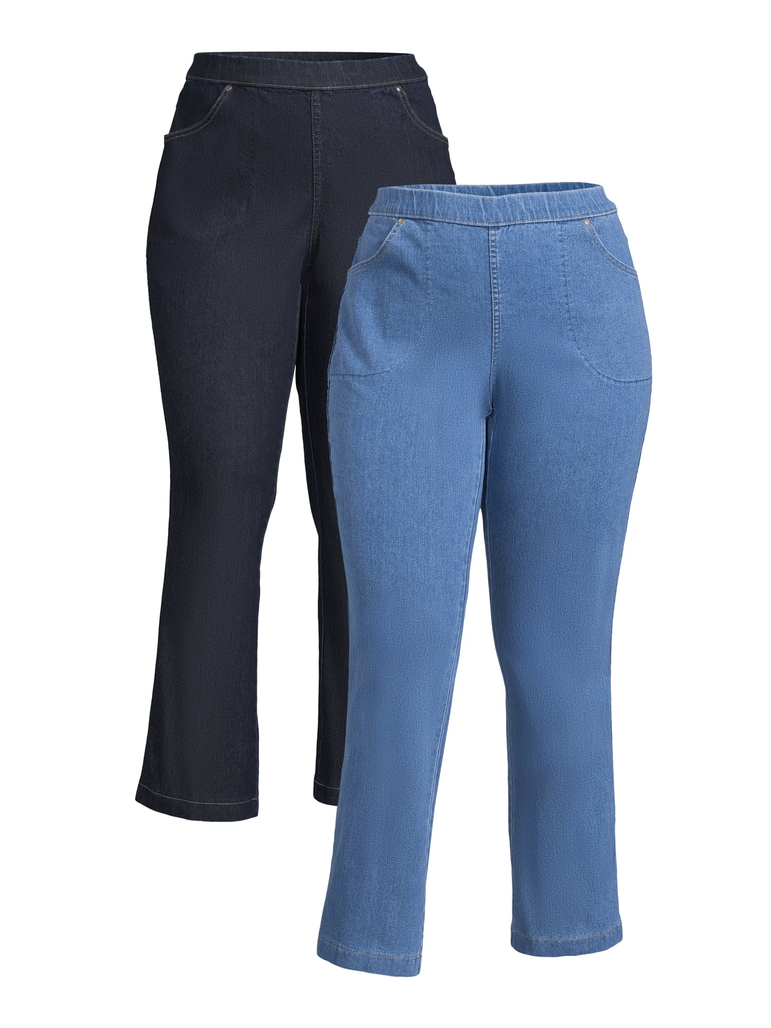 Just My Size Women's Plus Size 4-Pocket Stretch Bootcut Jeans, 2-Pack, Also  in Petite 