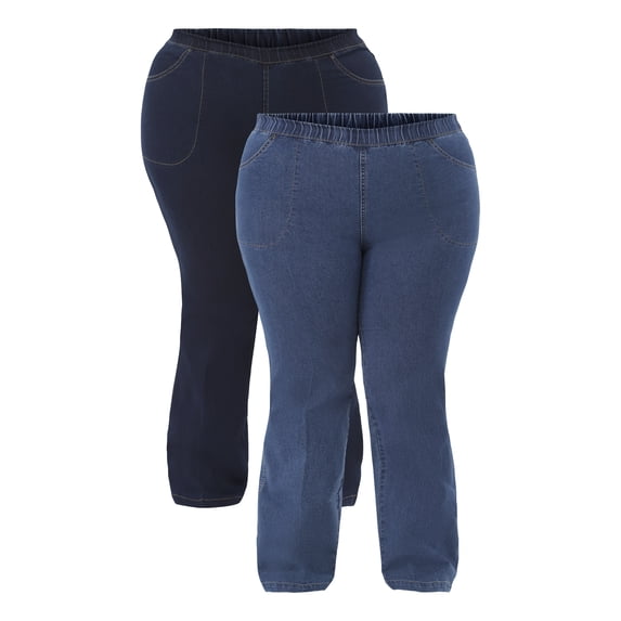JMS Just My Size by Hanes Women's Plus Size 4 Pocket Bootcut Jeans, Single and 2-Pack