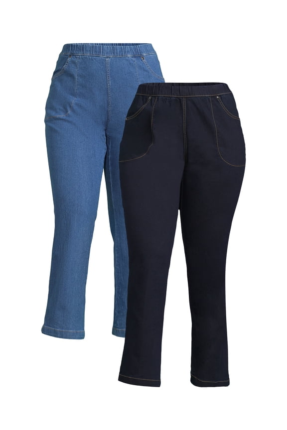 JMS Just My Size by Hanes Women's Plus Size 4 Pocket Bootcut Jeans, Single and 2-Pack