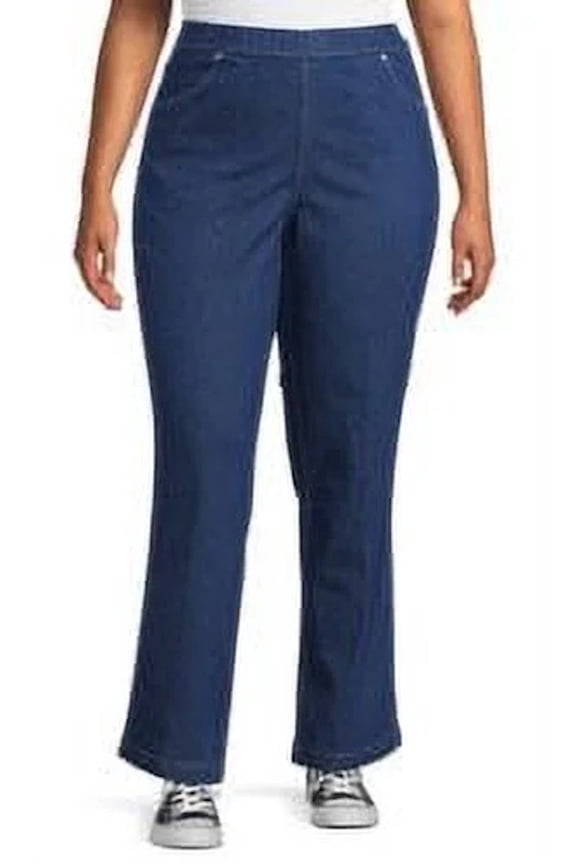 Women's Plus Size 4-Pocket Stretch Bootcut Jeans, 5X Average, Indigo Denim