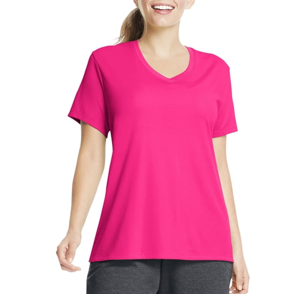 Just My Size Women's Plus Size Active Cool Dri Performance V-neck