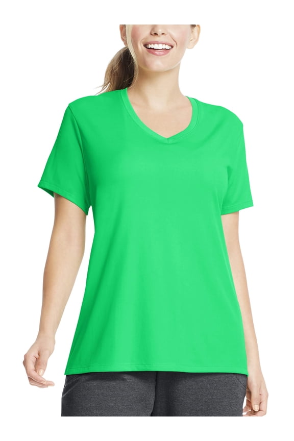 Just My Size Women's Plus Size Active Cool Dri Performance V-neck