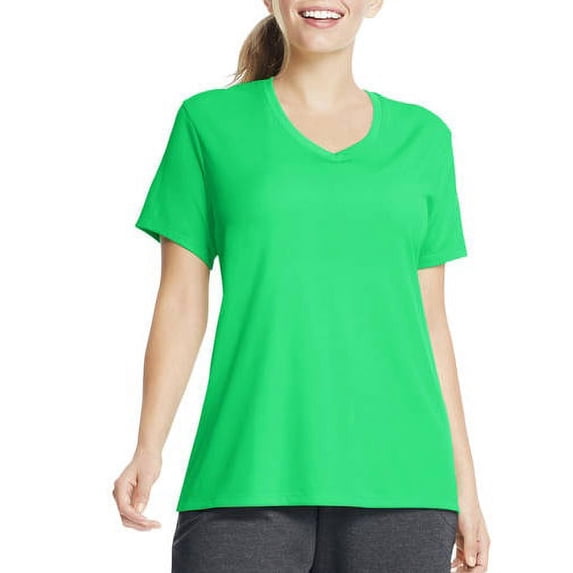 Just My Size Women's Plus Size Active Cool Dri Performance V-neck