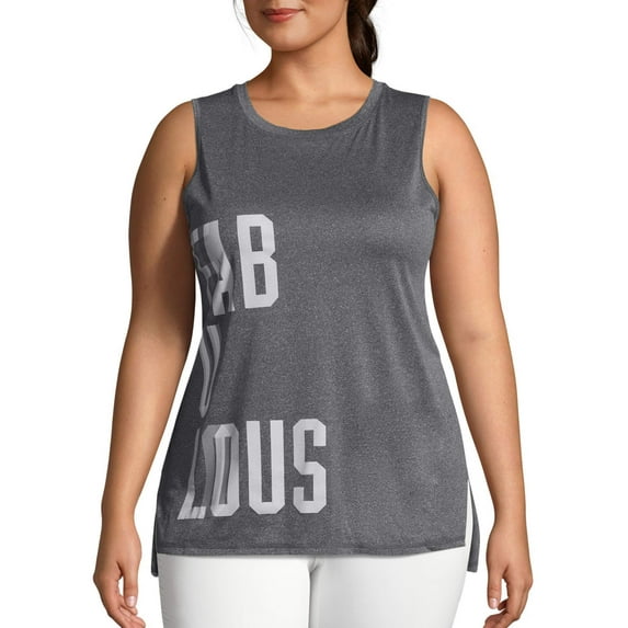 Just My Size Women's Plus Size Active Graphic Muscle Tank