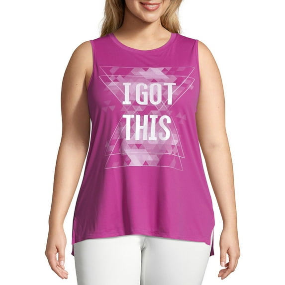Just My Size Women's Plus Size Active Graphic Muscle Tank