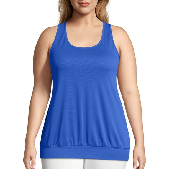 Just My Size Women's Plus Size Active Mesh Banded Tank