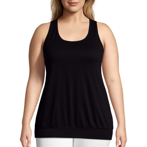 Just My Size Women's Plus Size Active Mesh Banded Tank