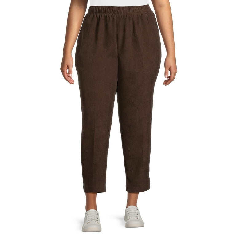 Just My Size Women s Plus Size Corduroy Pull On Pants with Pockets