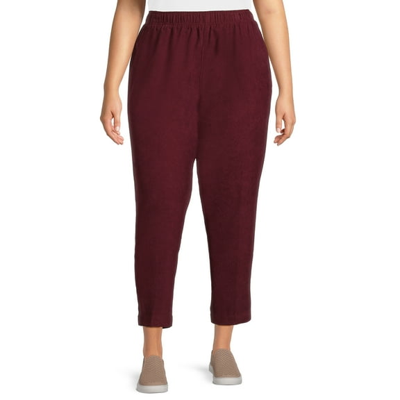 Just My Size Women's Plus Size Corduroy Pull-On Pants with Pockets