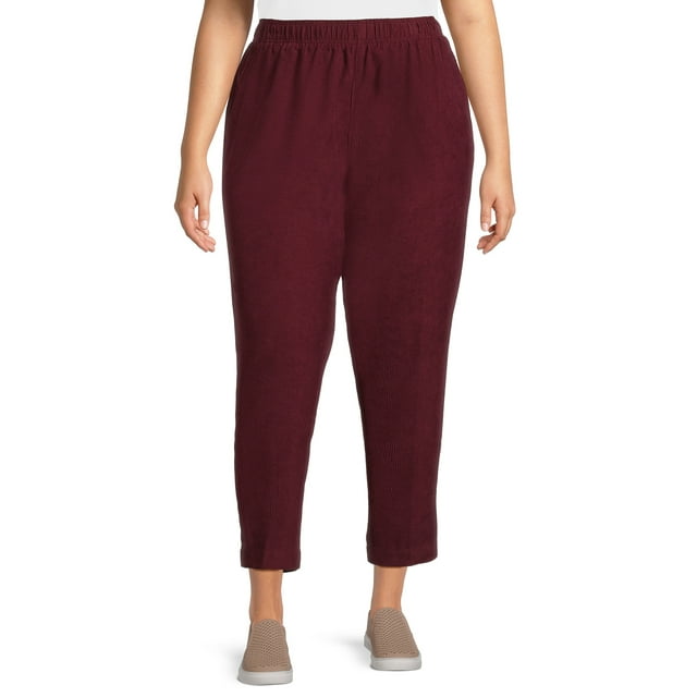Just My Size Women's Plus Size Corduroy PullOn Pants with Pockets