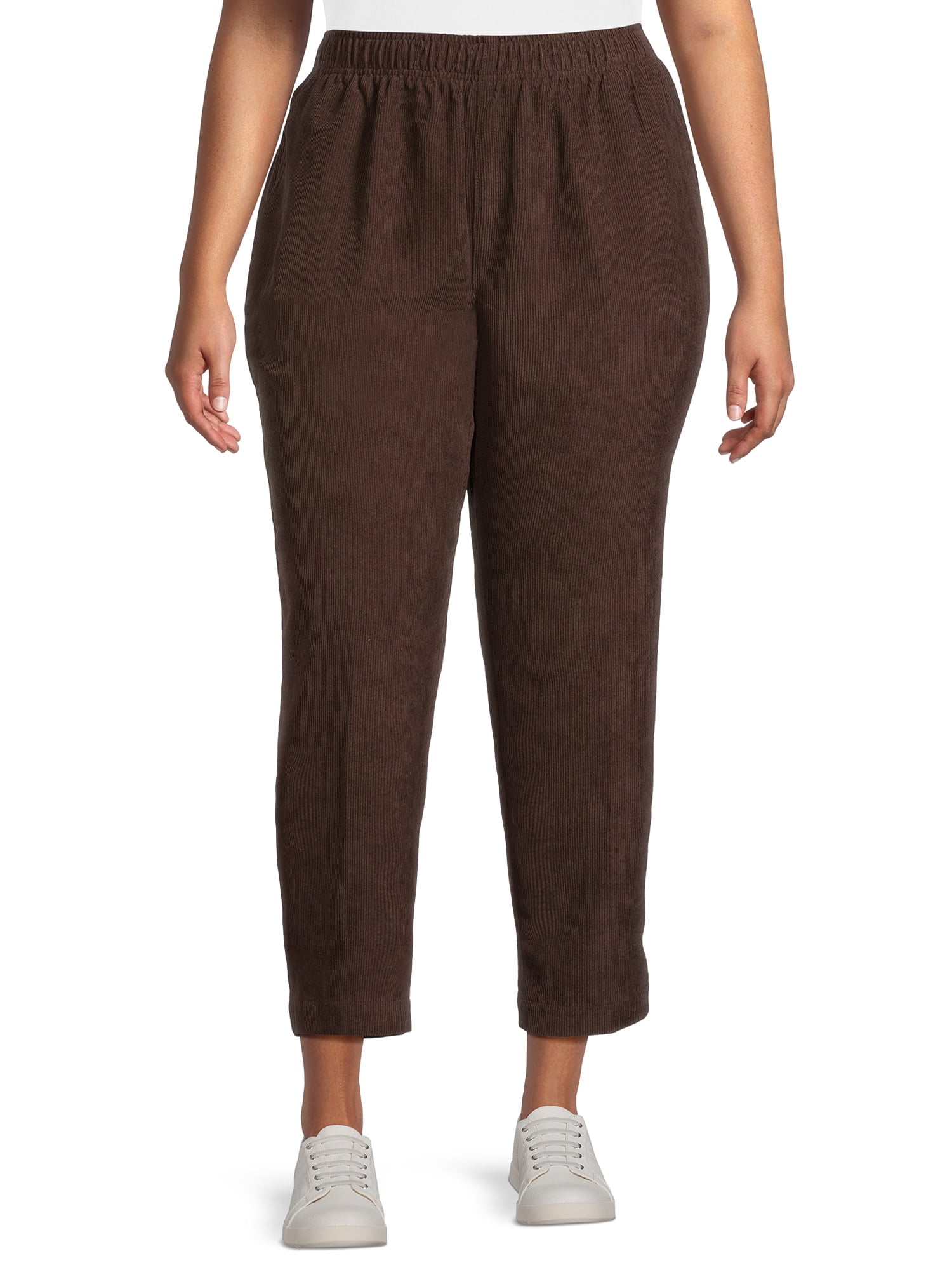 Just My Size Women's Plus Size Corduroy Pull-On Pants with Pockets