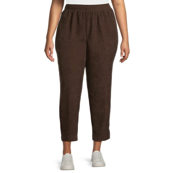 Just My Size Women's Plus Size Corduroy Pull-On Pants with Pockets