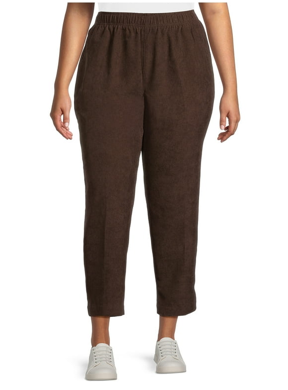Just My Size Women's Plus Size Corduroy Pull-On Pants with Pockets