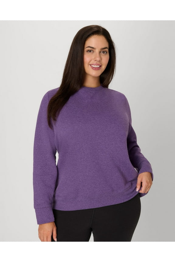 Just My Size EcoSmart Women's Fleece Sweatshirt, V-Notch (Plus ) Violet Splendor Heather 3X