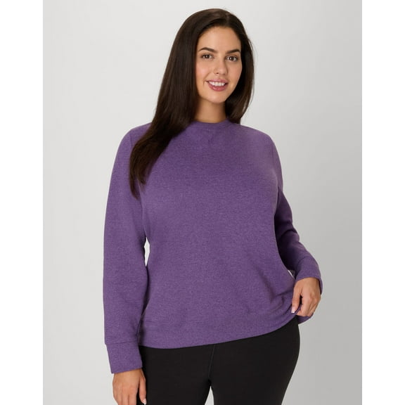 Hanes Just My Size EcoSmart Women's Fleece Sweatshirt, V-Notch (Plus ) Violet Splendor Heather 2X