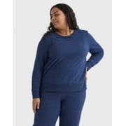 Plus Size Just My Size Fleece Crew Sweatshirt Color Navy Heather Size 4X