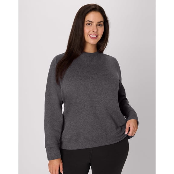 Hanes Just My Size EcoSmart Women's Fleece Sweatshirt, V-Notch (Plus ) Slate Heather 1X