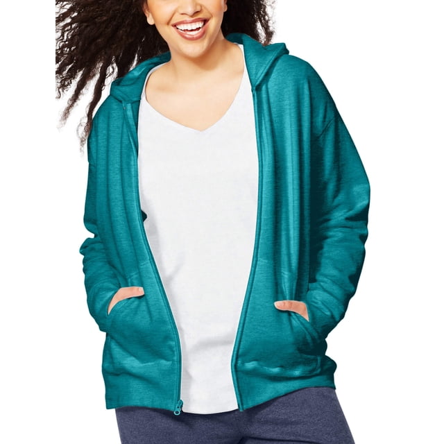 Just My Size Women's Plus Size Fleece Zip Hood Jacket