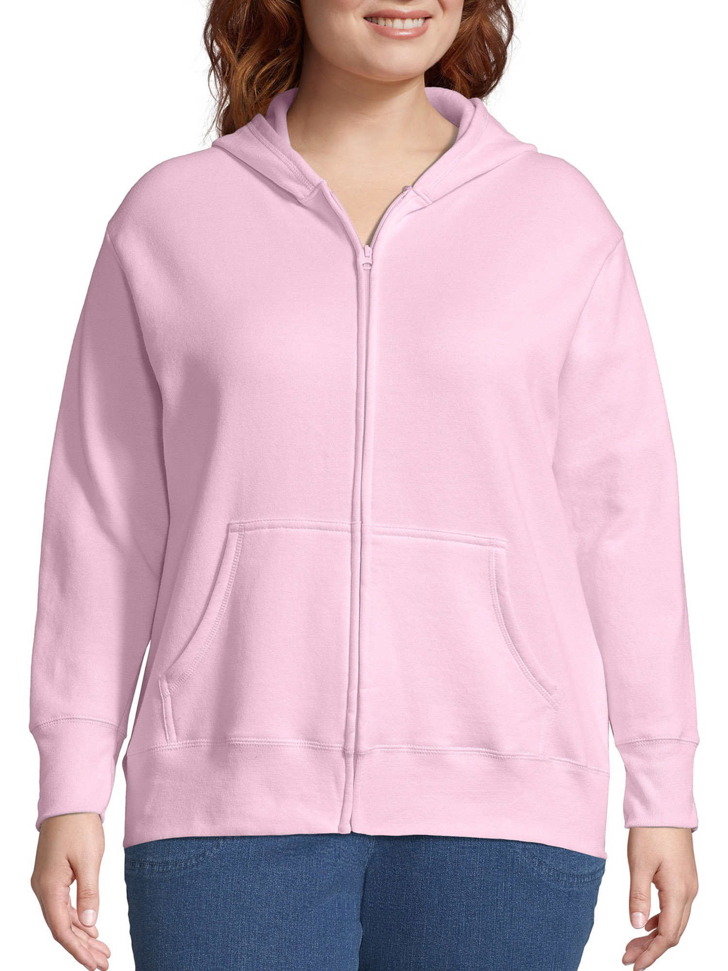 Just My Size Women's Plus Size Fleece Zip Hood Jacket - image 1 of 6