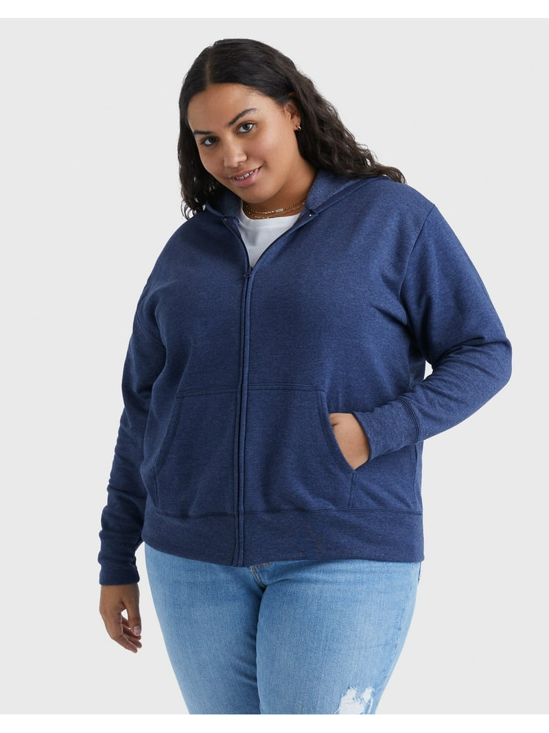 Hanes Just My Size EcoSmart Women's Full-Zip Fleece Hoodie (Plus