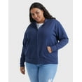 thumbnail image 1 of Hanes Just My Size EcoSmart Women's Full-Zip Fleece Hoodie (Plus ) Navy Heather 4X, 1 of 10