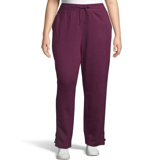 Just My Size Women's Plus Size French Terry Jogger Sweatpants with Lace-Up Legs