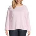 thumbnail image 1 of Just My Size Women's Plus Size French Terry Sweatshirt with Lace-up Sleeves, 1 of 5