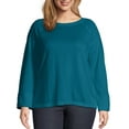 thumbnail image 1 of Just My Size Women's Plus Size French Terry Sweatshirt with Lace-up Sleeves, 1 of 5