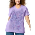 thumbnail image 1 of Just My Size Women's Plus Size Graphic Short Sleeve V-neck Tee, 1 of 2