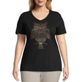 thumbnail image 1 of Just My Size Women's Plus Size Graphic Short Sleeve V-neck Tee, 1 of 5
