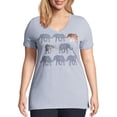 thumbnail image 1 of Just My Size Women's Plus Size Graphic Short Sleeve V-neck Tee, 1 of 5