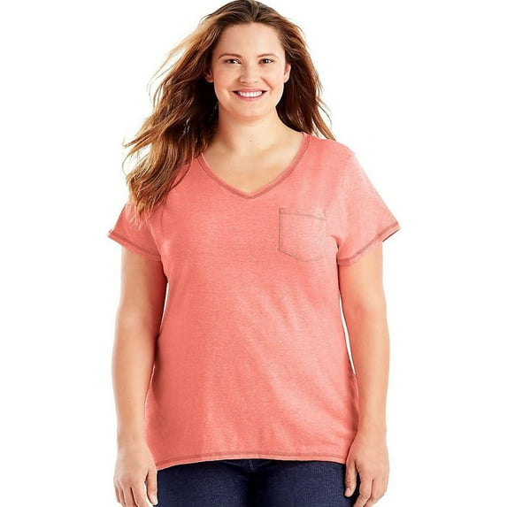 Just My Size Women's Plus-Size Hi-lo X-Temp Pocket Tee