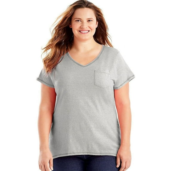 Just My Size Women's Plus-Size Hi-lo X-Temp Pocket Tee