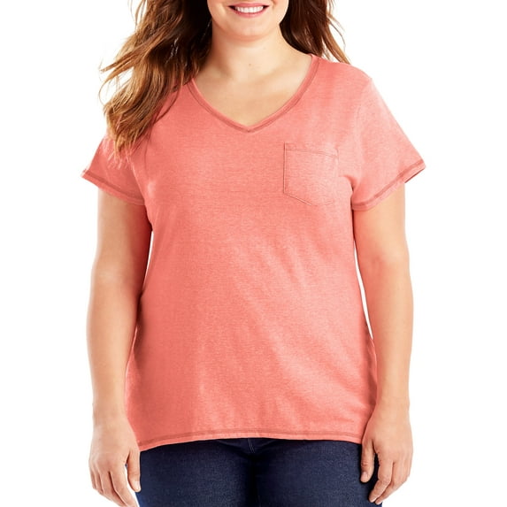 Just My Size Women's Plus-Size Hi-lo X-Temp Pocket Tee