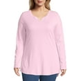 thumbnail image 1 of JMS by Hanes Women's Plus Size Lightweight Split V-neck Tunic Top, 1 of 5