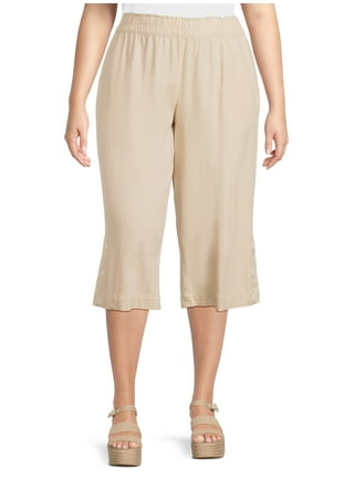 Just My Size Women's Plus Bling Tab Stretch Capri Pants 