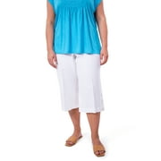 Just My Size Women's Plus Size Linen Blend Wide Leg Pull On Pants, 29" Inseam, Sizes 1X-4X