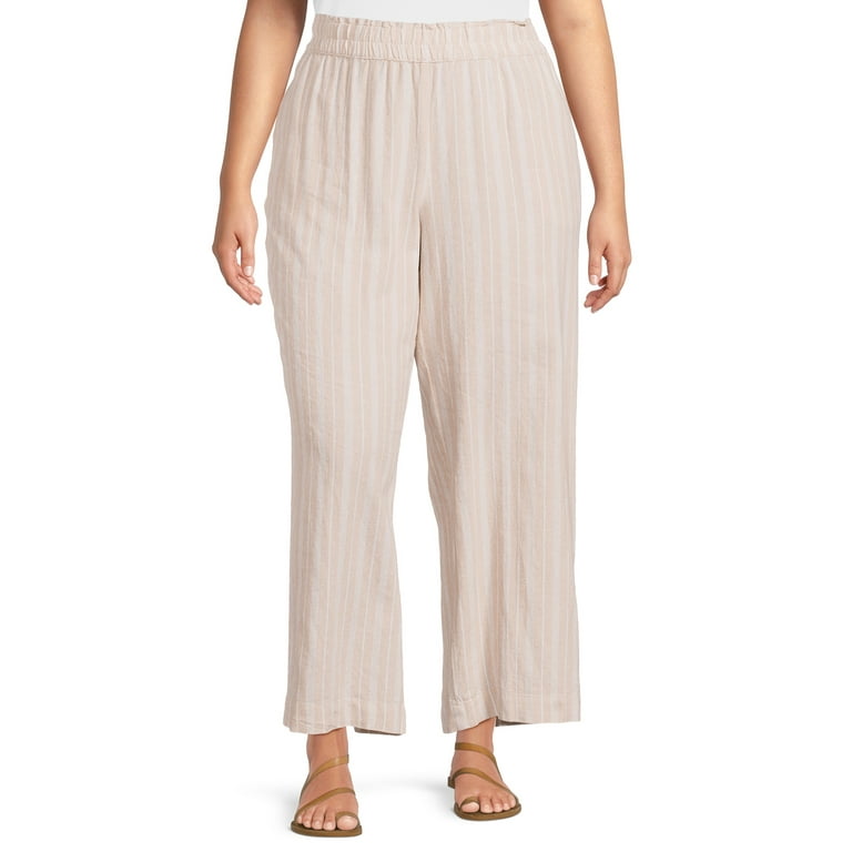 Plus size gauze wide leg pants 2025