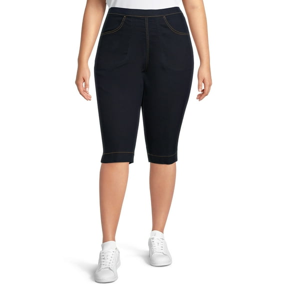 JMS Just My Size by Hanes Women's Plus Size Pull On 2 Pocket Stretch Capri, Sizes 0X-4X