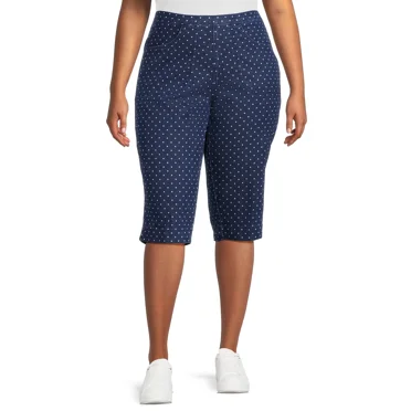 Just My Size Women's Plus Size Pull On 2 Pocket Stretch Capri, Sizes 0X-4X