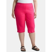 JMS Just My Size by Hanes Women's Plus Size Pull On 2 Pocket Stretch Capri, Sizes 0X-4X