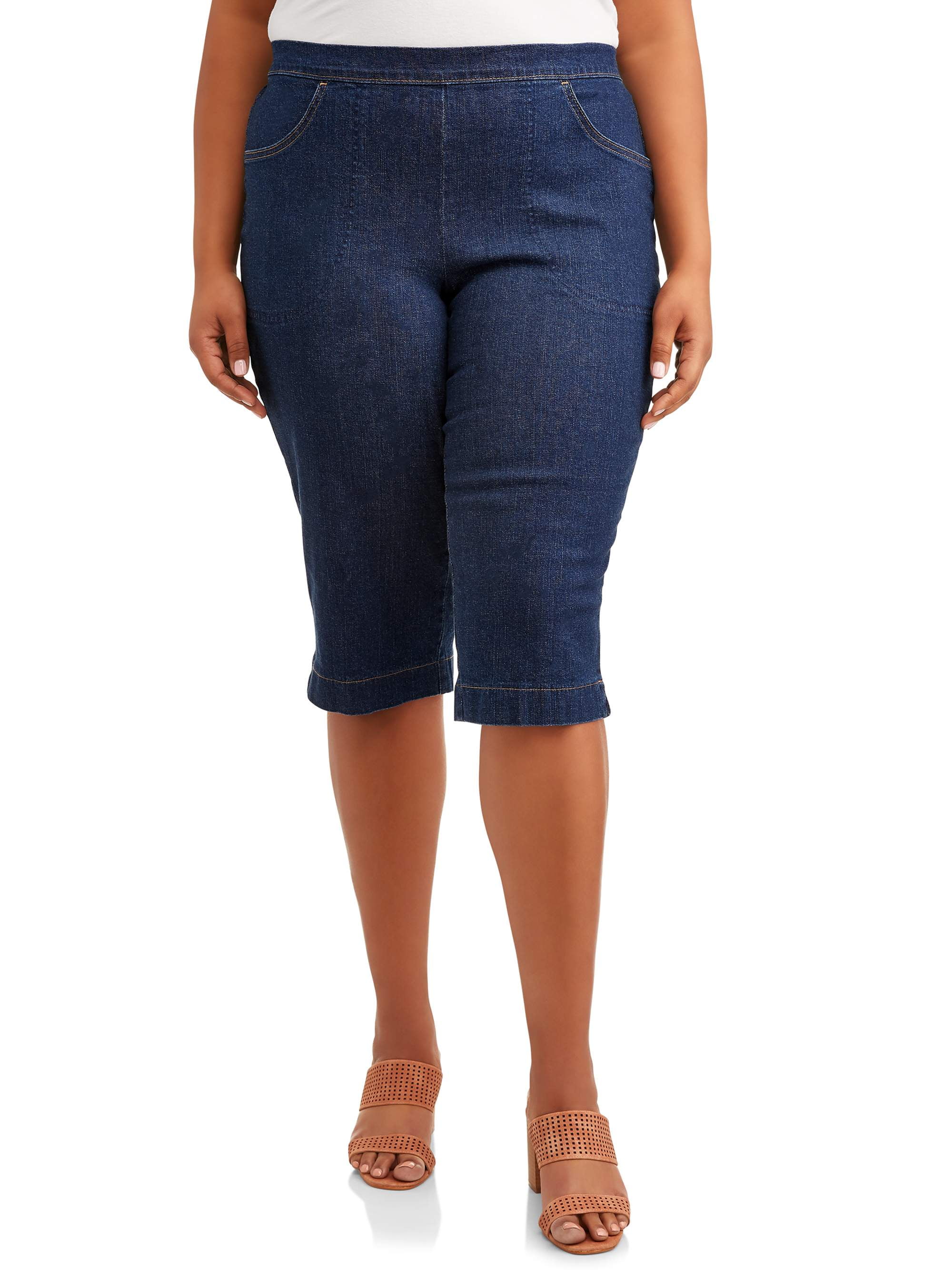 Just My Size Women's Plus Size Pull On 2 Pocket Stretch Capri - Walmart.com