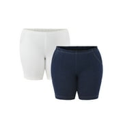 JMS Just My Size by Hanes Women's Plus Size Pull On Shorts with Pockets, Single and 2-Pack, 9” Inseam, Sizes 0X-4X