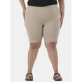 thumbnail image 1 of JMS Just My Size by Hanes Women's Plus Size Pull On Shorts with Pockets, Single and 2-Pack, 9” Inseam, Sizes 0X-4X, 1 of 5