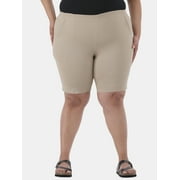 JMS Just My Size by Hanes Women's Plus Size Pull On Shorts with Pockets, Single and 2-Pack, 9” Inseam, Sizes 0X-4X