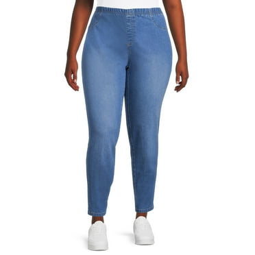 JMS Just My Size by Hanes Women's Plus Size Pull-On Stretch Jeggings, Sizes 0X-4X, Regular and Petite