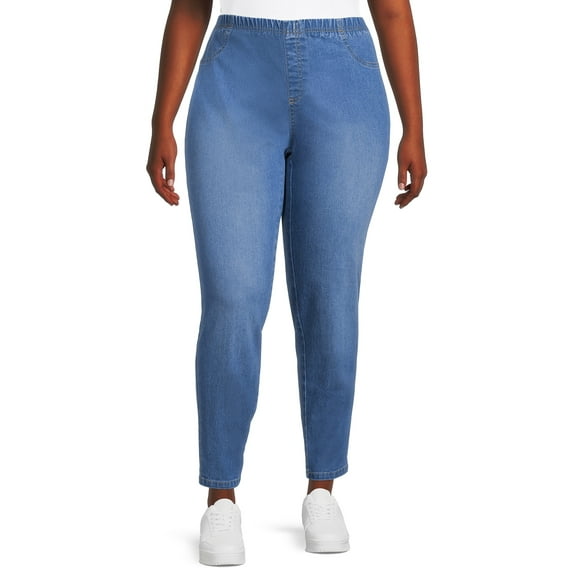 JMS Just My Size by Hanes Women's Plus Size Pull-On Stretch Jeggings, Sizes 0X-4X, Regular and Petite