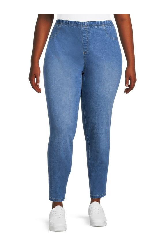 JMS Just My Size by Hanes Women's Plus Size Pull-On Stretch Jeggings, Sizes 0X-4X, Regular and Petite